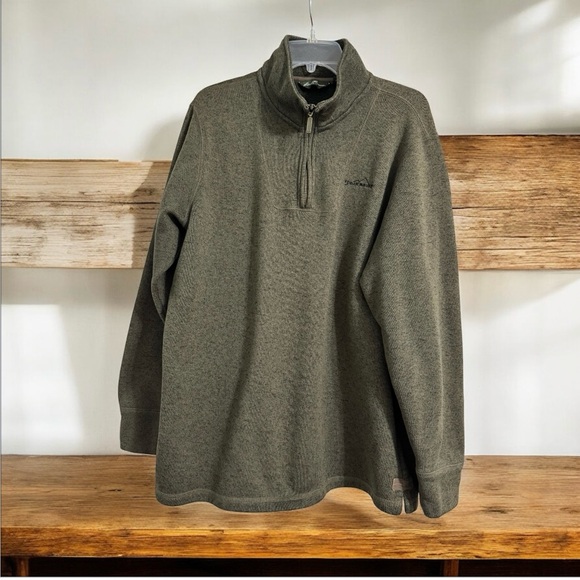 Eddie Bauer Men's Heathered Quarter Zip-Up Sweater - Picture 1 of 8